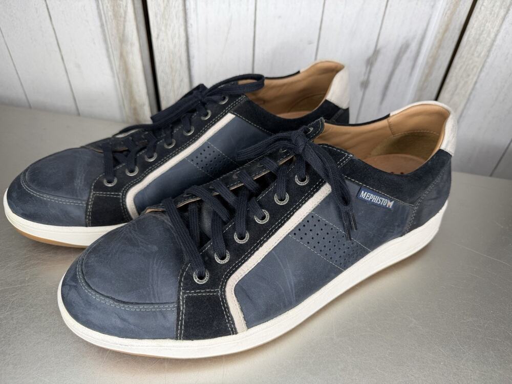 Mephisto City Hiker Shoes Blue Suede Leather Air Jet System Lace Men’s Sz 12.5